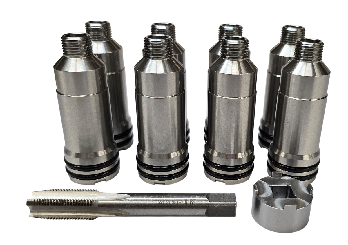 Thread In Fuel Injector Cups for 6.6l Duramax LB7 Chevy GMC 2001-2004