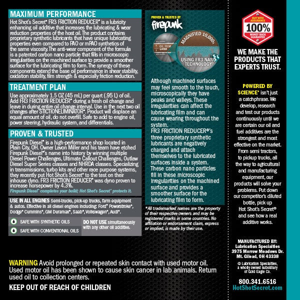 Hot Shot's Secret FR3 Friction Reducer- 1 QT